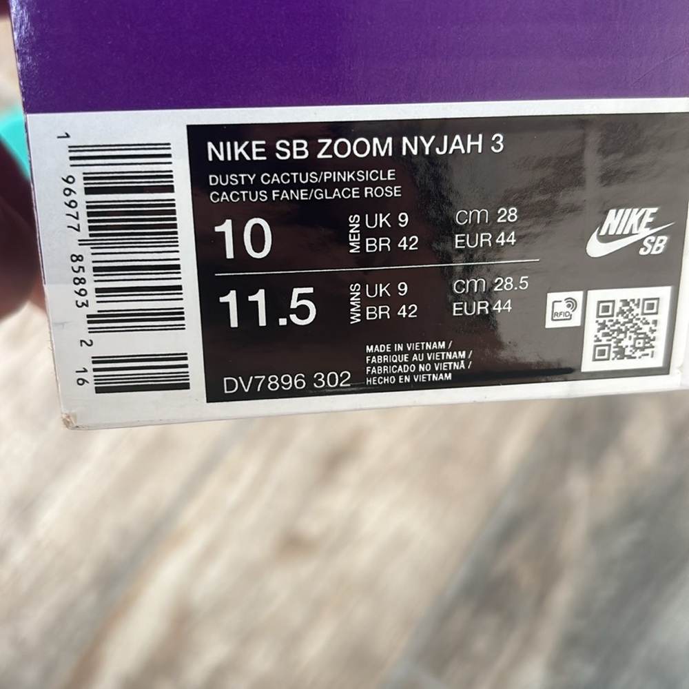 Nike Zoom Nyjah 3 SB Dusty Cactus Mens Shoe no lid - Picture 8 of 10